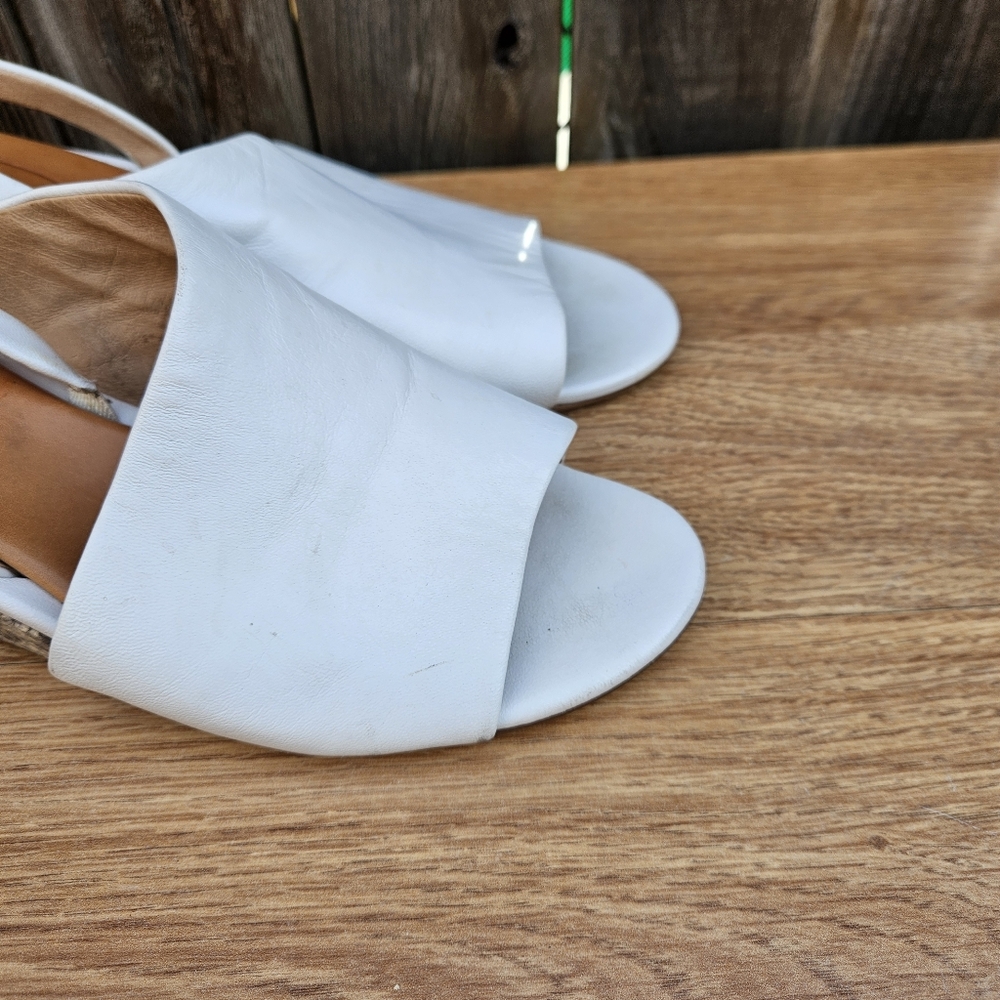 Corso Como Geox Women's White and Brown Wedge Sandals Size 7.5 - Picture 13 of 16